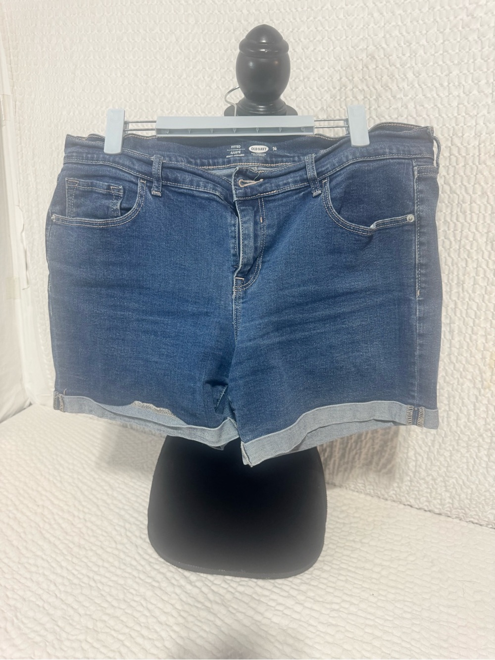 Old Navy Dark Blue Rolled Hem Jean Shorts